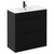 Napoli Nero Oak 800mm Floor Standing Vanity Unit with 1 Tap Hole Minimalist Basin and 2 Drawers with Matt Black Handles Left Hand View