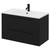 Napoli Nero Oak 800mm Wall Mounted Vanity Unit with 1 Tap Hole Minimalist Basin and 2 Drawers with Matt Black Handles Right Hand View