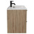 Napoli Bordalino Oak 800mm Wall Mounted Vanity Unit with 1 Tap Hole Minimalist Basin and 2 Drawers with Matt Black Handles Side View
