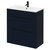 Napoli Deep Blue 800mm Floor Standing Vanity Unit with 1 Tap Hole Minimalist Basin and 2 Drawers with Matt Black Handles Right Hand View
