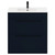 Napoli Deep Blue 800mm Floor Standing Vanity Unit with 1 Tap Hole Minimalist Basin and 2 Drawers with Matt Black Handles Front View