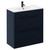 Napoli Deep Blue 800mm Floor Standing Vanity Unit with 1 Tap Hole Minimalist Basin and 2 Drawers with Matt Black Handles Left Hand View