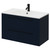 Napoli Deep Blue 800mm Wall Mounted Vanity Unit with 1 Tap Hole Minimalist Basin and 2 Drawers with Matt Black Handles Right Hand View