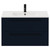 Napoli Deep Blue 800mm Wall Mounted Vanity Unit with 1 Tap Hole Minimalist Basin and 2 Drawers with Matt Black Handles Front View