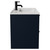 Napoli Deep Blue 800mm Wall Mounted Vanity Unit with 1 Tap Hole Minimalist Basin and 2 Drawers with Matt Black Handles Side View