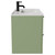 Napoli Olive Green 800mm Wall Mounted Vanity Unit with 1 Tap Hole Minimalist Basin and 2 Drawers with Matt Black Handles Side View
