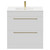 Napoli Gloss White 800mm Floor Standing Vanity Unit with 1 Tap Hole Minimalist Basin and 2 Drawers with Brushed Brass Handles Front View