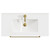 Napoli Gloss White 800mm Floor Standing Vanity Unit with 1 Tap Hole Minimalist Basin and 2 Drawers with Brushed Brass Handles View from Top