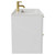 Napoli Gloss White 800mm Wall Mounted Vanity Unit with 1 Tap Hole Minimalist Basin and 2 Drawers with Brushed Brass Handles Side View