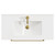 Napoli Gloss White 800mm Wall Mounted Vanity Unit with 1 Tap Hole Minimalist Basin and 2 Drawers with Brushed Brass Handles View from Top