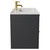 Napoli Gloss Grey 800mm Wall Mounted Vanity Unit with 1 Tap Hole Minimalist Basin and 2 Drawers with Brushed Brass Handles Side View