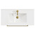 Napoli Gloss Grey 800mm Wall Mounted Vanity Unit with 1 Tap Hole Minimalist Basin and 2 Drawers with Brushed Brass Handles View from Top