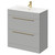 Napoli Gloss Grey Pearl 800mm Floor Standing Vanity Unit with 1 Tap Hole Minimalist Basin and 2 Drawers with Brushed Brass Handles Right Hand View