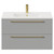 Napoli Gloss Grey Pearl 800mm Wall Mounted Vanity Unit with 1 Tap Hole Minimalist Basin and 2 Drawers with Brushed Brass Handles Front View