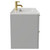 Napoli Gloss Grey Pearl 800mm Wall Mounted Vanity Unit with 1 Tap Hole Minimalist Basin and 2 Drawers with Brushed Brass Handles Side View