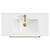 Napoli Gloss Grey Pearl 800mm Wall Mounted Vanity Unit with 1 Tap Hole Minimalist Basin and 2 Drawers with Brushed Brass Handles View from Top