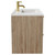Napoli Bordalino Oak 800mm Wall Mounted Vanity Unit with 1 Tap Hole Minimalist Basin and 2 Drawers with Brushed Brass Handles Side View