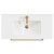 Napoli Bordalino Oak 800mm Wall Mounted Vanity Unit with 1 Tap Hole Minimalist Basin and 2 Drawers with Brushed Brass Handles View from Top