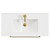 Napoli Deep Blue 800mm Wall Mounted Vanity Unit with 1 Tap Hole Minimalist Basin and 2 Drawers with Brushed Brass Handles View from Top