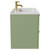 Napoli Olive Green 800mm Wall Mounted Vanity Unit with 1 Tap Hole Minimalist Basin and 2 Drawers with Brushed Brass Handles Side View