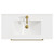 Napoli Olive Green 800mm Wall Mounted Vanity Unit with 1 Tap Hole Minimalist Basin and 2 Drawers with Brushed Brass Handles View from Top