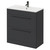 Napoli Gloss Grey 800mm Floor Standing Vanity Unit with 1 Tap Hole Minimalist Basin and 2 Drawers with Gunmetal Grey Handles Right Hand View