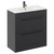 Napoli Gloss Grey 800mm Floor Standing Vanity Unit with 1 Tap Hole Minimalist Basin and 2 Drawers with Gunmetal Grey Handles Left Hand View