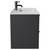 Napoli Gloss Grey 800mm Wall Mounted Vanity Unit with 1 Tap Hole Minimalist Basin and 2 Drawers with Gunmetal Grey Handles Side View