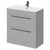 Napoli Gloss Grey Pearl 800mm Floor Standing Vanity Unit with 1 Tap Hole Minimalist Basin and 2 Drawers with Gunmetal Grey Handles Right Hand View
