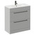 Napoli Gloss Grey Pearl 800mm Floor Standing Vanity Unit with 1 Tap Hole Minimalist Basin and 2 Drawers with Gunmetal Grey Handles Left Hand View
