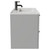 Napoli Gloss Grey Pearl 800mm Wall Mounted Vanity Unit with 1 Tap Hole Minimalist Basin and 2 Drawers with Gunmetal Grey Handles Side View