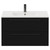 Napoli Nero Oak 800mm Wall Mounted Vanity Unit with 1 Tap Hole Minimalist Basin and 2 Drawers with Gunmetal Grey Handles Front View