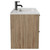 Napoli Bordalino Oak 800mm Wall Mounted Vanity Unit with 1 Tap Hole Minimalist Basin and 2 Drawers with Gunmetal Grey Handles Side View