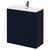 Napoli Deep Blue 800mm Floor Standing Vanity Unit with 1 Tap Hole Minimalist Basin and 2 Drawers with Gunmetal Grey Handles Right Hand View