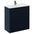 Napoli Deep Blue 800mm Floor Standing Vanity Unit with 1 Tap Hole Minimalist Basin and 2 Drawers with Gunmetal Grey Handles Left Hand View
