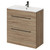 Napoli Bordalino Oak 800mm Floor Standing Vanity Unit with 1 Tap Hole Minimalist Basin and 2 Drawers with Gunmetal Grey Handles Right Hand View