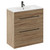 Napoli Bordalino Oak 800mm Floor Standing Vanity Unit with 1 Tap Hole Minimalist Basin and 2 Drawers with Gunmetal Grey Handles Left Hand View