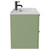 Napoli Olive Green 800mm Wall Mounted Vanity Unit with 1 Tap Hole Minimalist Basin and 2 Drawers with Gunmetal Grey Handles Side View