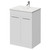 Napoli Gloss White 600mm Floor Standing Vanity Unit with 1 Tap Hole Minimalist Basin and 2 Doors with Chrome Handles Right Hand View