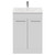 Napoli Gloss White 600mm Floor Standing Vanity Unit with 1 Tap Hole Minimalist Basin and 2 Doors with Chrome Handles Front View