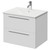 Napoli Gloss White 600mm Wall Mounted Vanity Unit with 1 Tap Hole Minimalist Basin and 2 Drawers with Chrome Handles Right Hand View