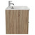 Napoli Bordalino Oak 600mm Wall Mounted Vanity Unit with 1 Tap Hole Minimalist Basin and 2 Drawers with Chrome Handles Side View