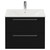 Napoli Nero Oak 600mm Wall Mounted Vanity Unit with 1 Tap Hole Minimalist Basin and 2 Drawers with Chrome Handles Front View