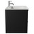 Napoli Nero Oak 600mm Wall Mounted Vanity Unit with 1 Tap Hole Minimalist Basin and 2 Drawers with Chrome Handles Side View