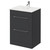Napoli Gloss Grey 600mm Floor Standing Vanity Unit with 1 Tap Hole Minimalist Basin and 2 Drawers with Chrome Handles Right Hand View