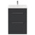 Napoli Gloss Grey 600mm Floor Standing Vanity Unit with 1 Tap Hole Minimalist Basin and 2 Drawers with Chrome Handles Front View