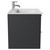 Napoli Gloss Grey 600mm Wall Mounted Vanity Unit with 1 Tap Hole Minimalist Basin and 2 Drawers with Chrome Handles Side View