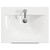 Napoli Gloss Grey 600mm Wall Mounted Vanity Unit with 1 Tap Hole Minimalist Basin and 2 Drawers with Chrome Handles View from Top