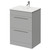 Napoli Gloss Grey Pearl 600mm Floor Standing Vanity Unit with 1 Tap Hole Minimalist Basin and 2 Drawers with Chrome Handles Right Hand View