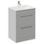 Napoli Gloss Grey Pearl 600mm Floor Standing Vanity Unit with 1 Tap Hole Minimalist Basin and 2 Drawers with Chrome Handles Left Hand View
